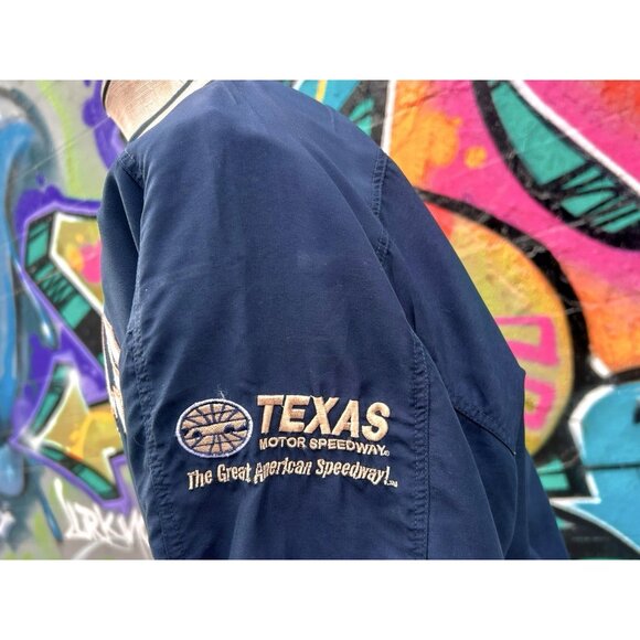 TEXAS MOTOR SPEEDWAY Vintage Windbreaker Size Large - Blue (V-Neck Pullover) - Picture 6 of 9